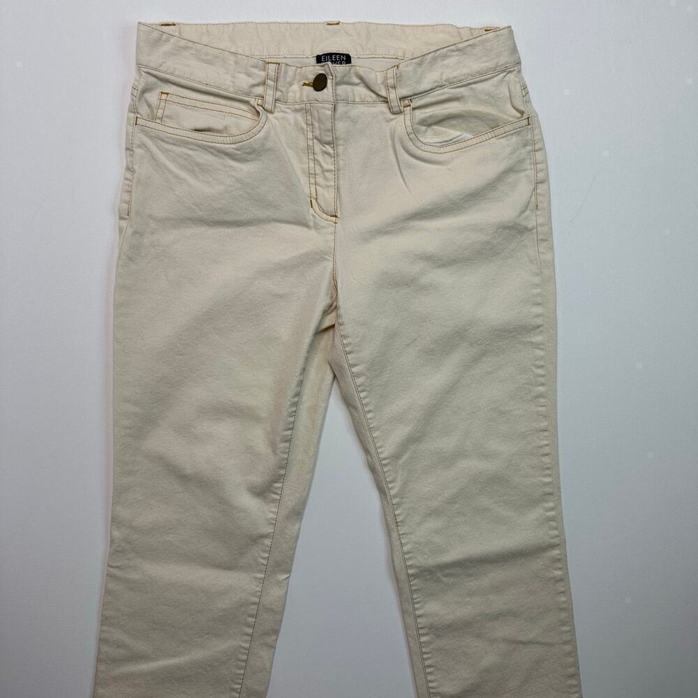 Eileen Fisher Petites Cream Denim Skinny Jeans - Picture 4 of 8
